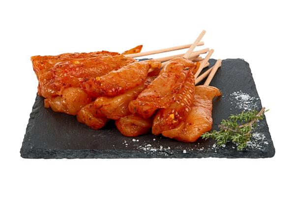 Brochettes de mini filets de poulet assaisonnées