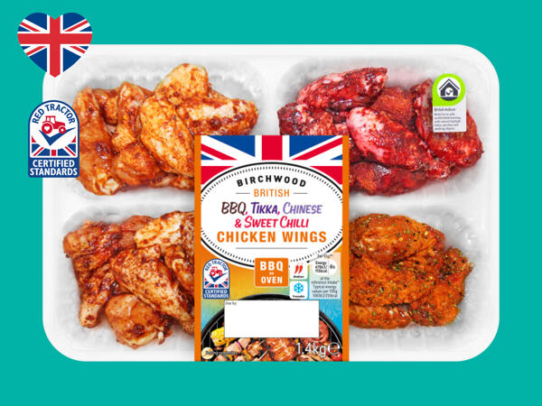 Birchwood BBQ, Tikka, Chinese & Sweet Chilli British Chicken Wings
