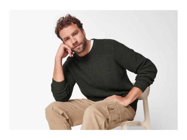 Esmara Men's Dark Green Chunky Knitted Jumper