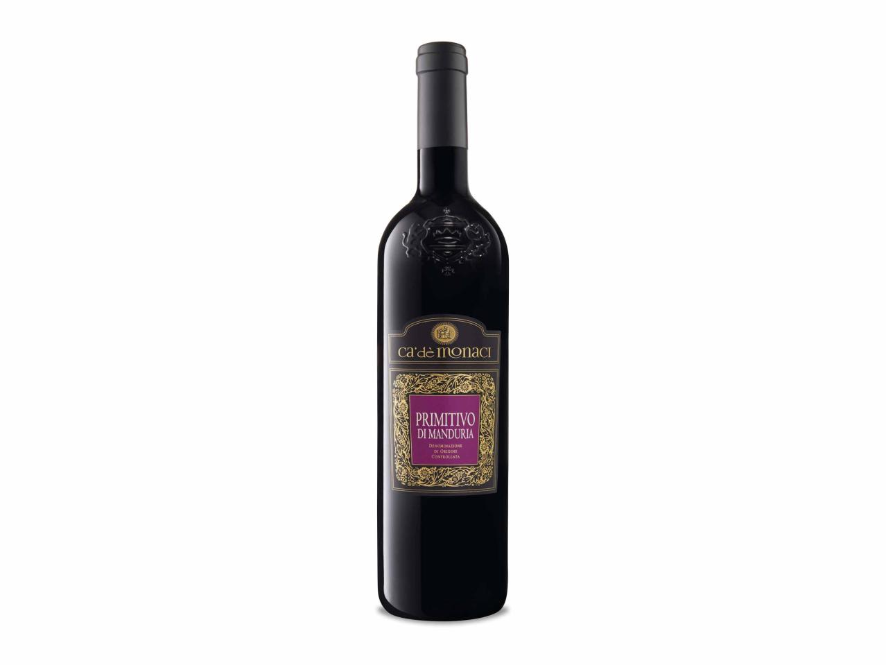 Ca' dè monaci Primitivo di Manduria DOC, Sec, 2015