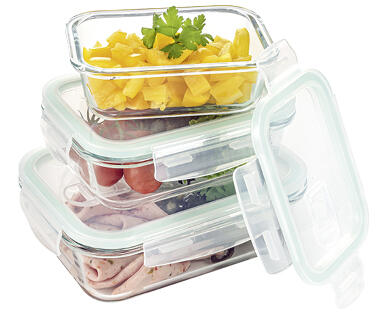 CROFTON(R) 
 LOT DE BOÎTES HERMÉTIQUES EN VERRE, 3 PIÈCES