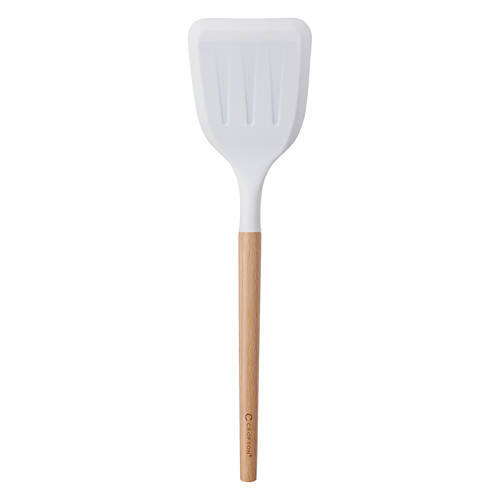 Beechwood & Silicone Spatula Turner, White