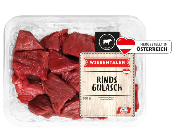 Frisches Rindsgulaschfleisch