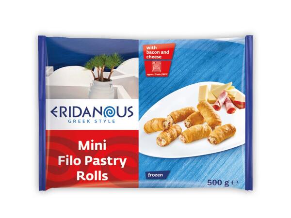 Mini Graviera Cheese & Bacon Filo Pastry Rolls