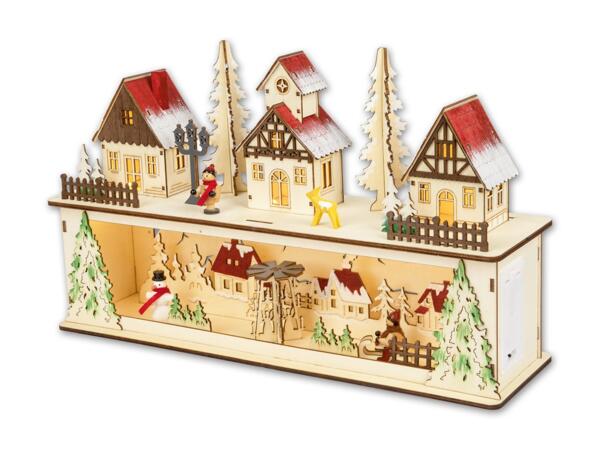 LED-Holz-Weihnachtsdorf