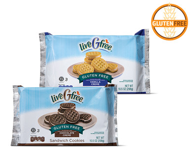 liveGfree Gluten Free Chocolate or Vanilla Creme Cookies