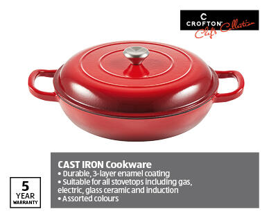 Cast Iron French Pan 3.2L – Red or Cream