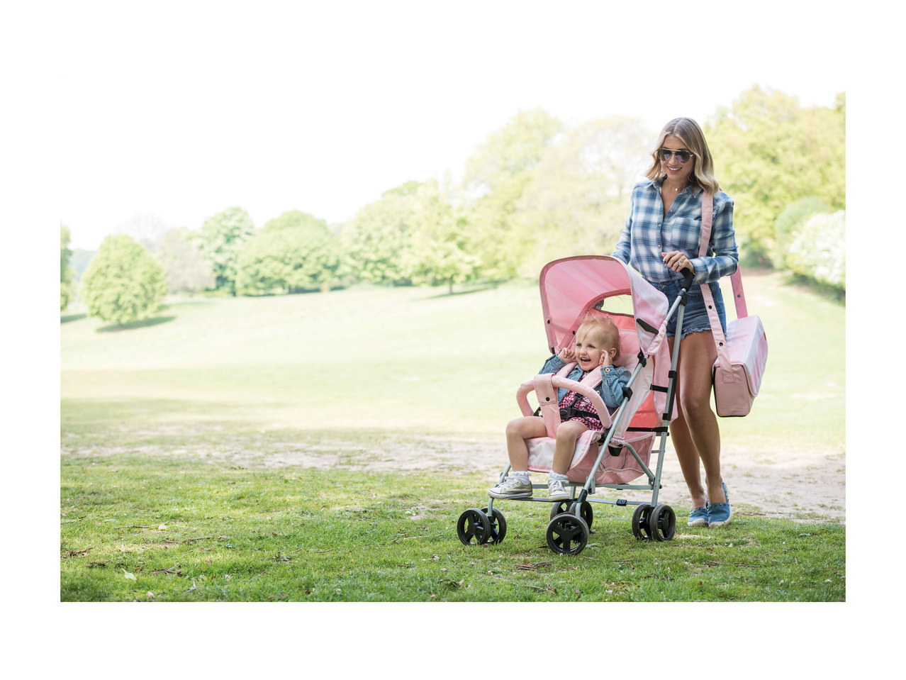 My Babiie Lightweight Stroller-Pink1