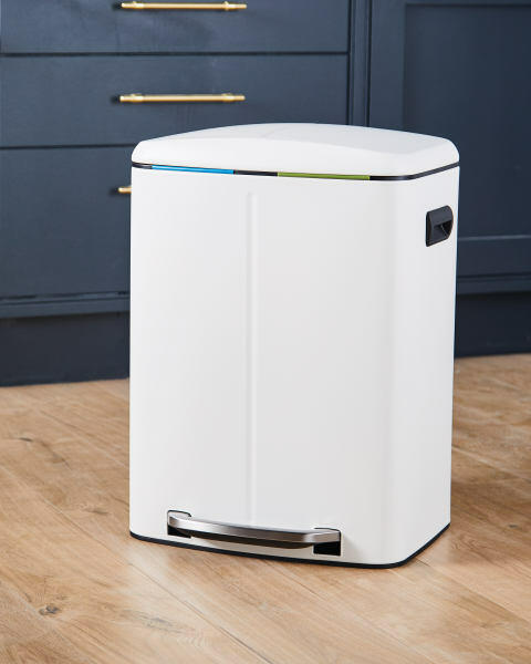 Addis White Twin Recycling Bin