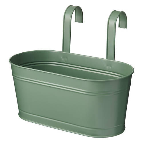 Metal Hanging Trough Planter, Green