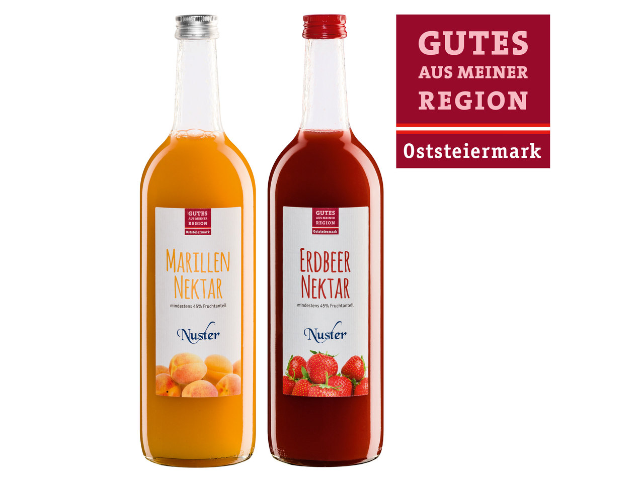GUTES AUS MEINER REGION Marillen-/Erdbeer-Nektar