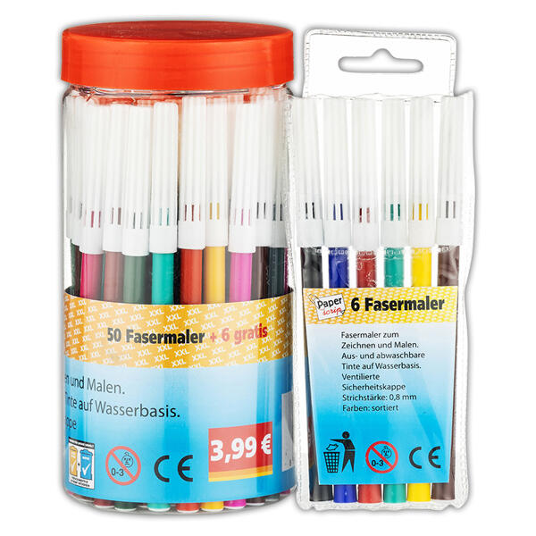 Fasermaler "Coloring Marker" 50 + 6 gratis