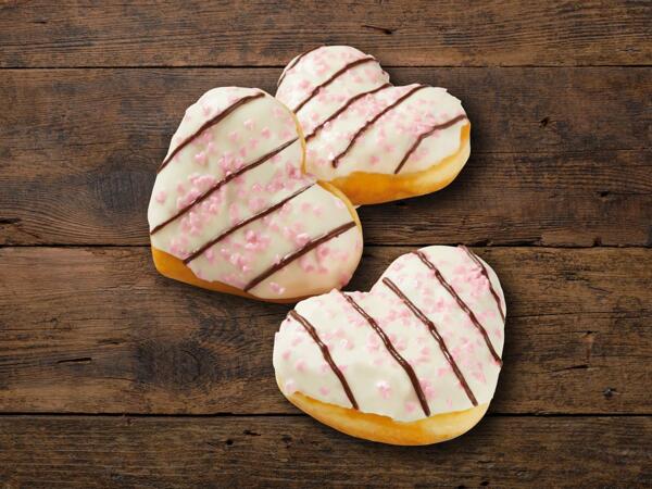 Berliner a forma di cuore con glassa