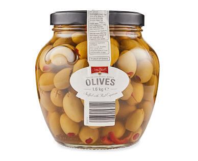 Colossal Green Olives Stuffed with Red Peppers 1.6kg