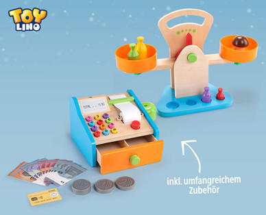 TOYLINO Kinder-Kassa/-Balkenwaage aus Holz