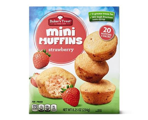 Baker's Treat Strawberry or Banana Mini Muffins