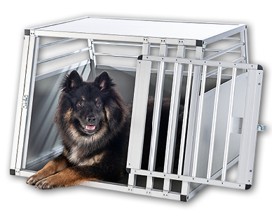 Hundetransportbox aus Aluminium