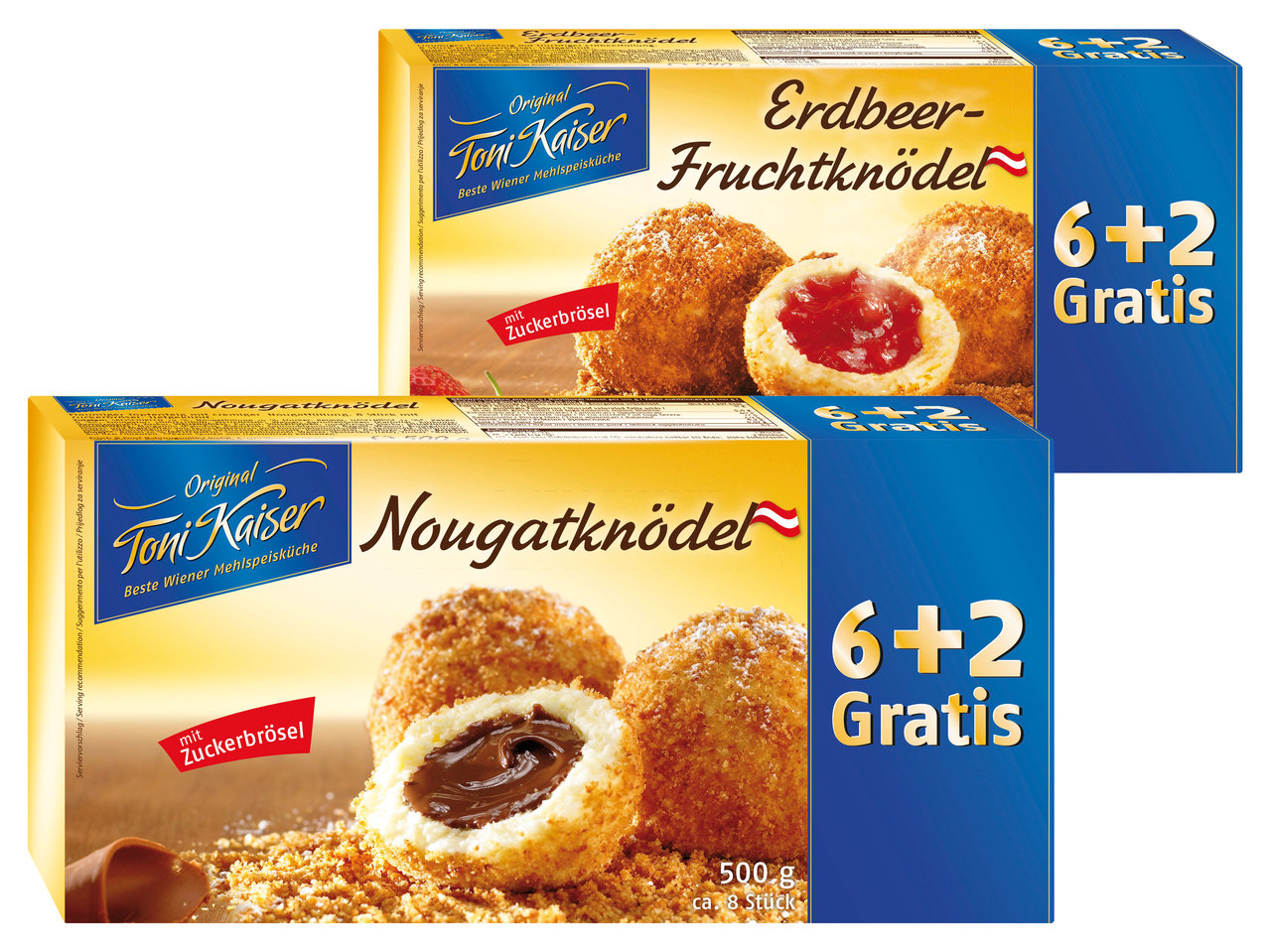 TONI KAISER Nougat-/Erdbeerknödel