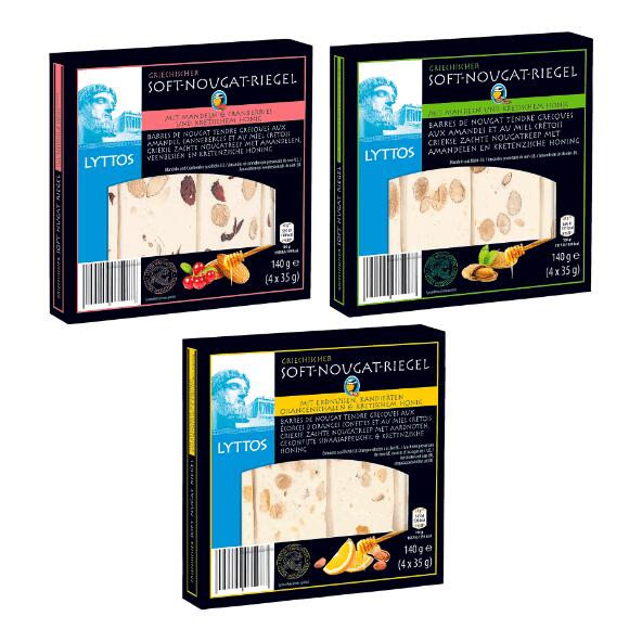 LYTTOS(R) Barres de nougat grec tendres, 4 pcs