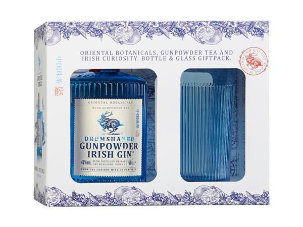 Set gin irlandese Gunpowder con bicchiere