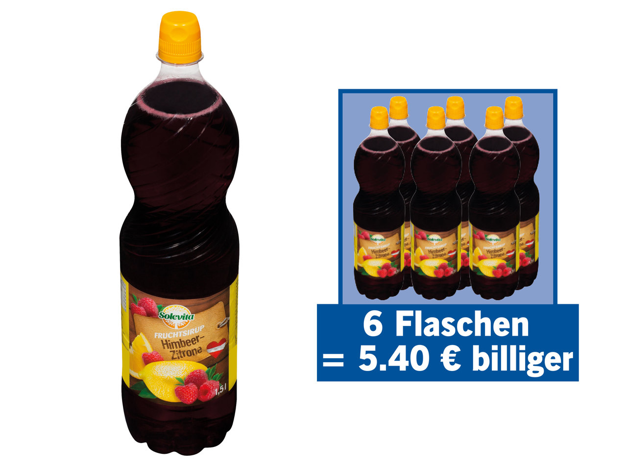 SOLEVITA Fruchtsirup Himbeer-Zitrone