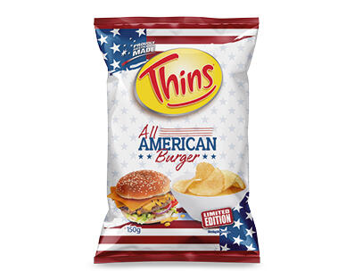 Thins Chips American Burger 150g