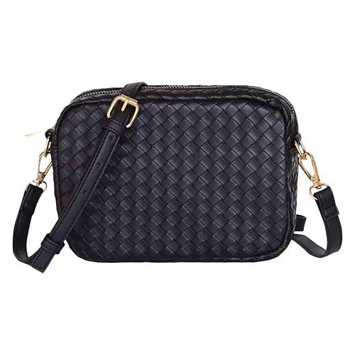 Women's Woven Crossbody Bag, Black
