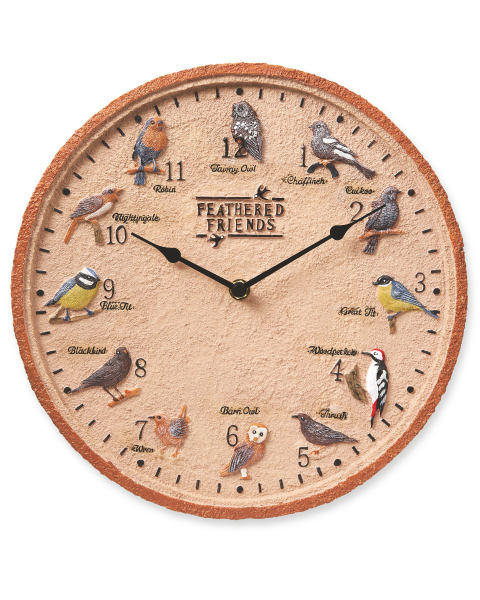 Feathered Friends Outdoor Wall Clock
