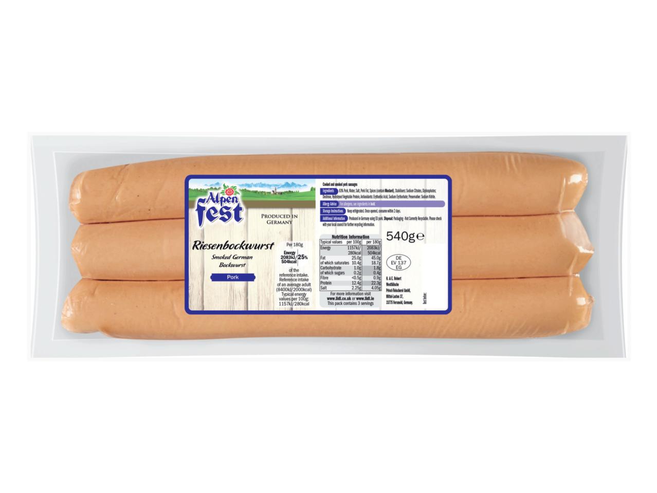 ALPENFEST German Bockwurst