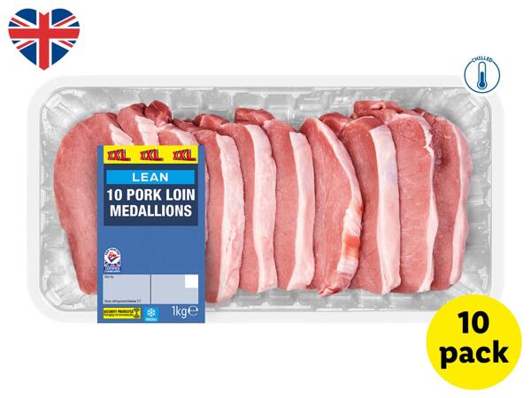 XXL 10 Lean British Pork Loin Medallions