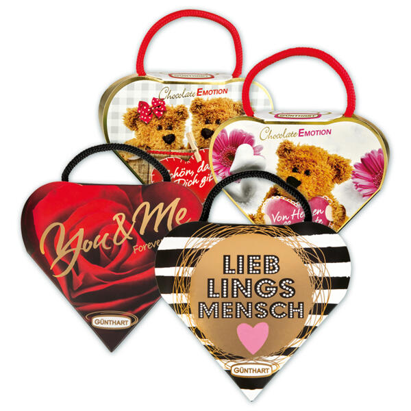 Geschenkherz mit Pralinen