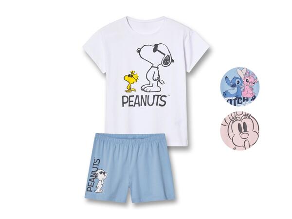 Girl's short pyjama set "Minnie Mouse, Peanuts, Stitch"