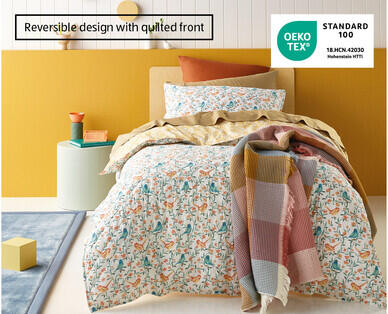 100% Cotton Quilt Cover Set - Double Size