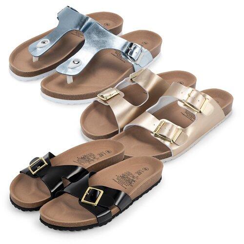 UP2FASHION WOMEN Mules à semelles creuses, brillantes
