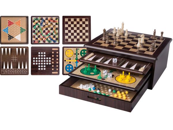 10-i-1 spel i trälåda