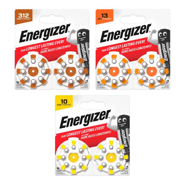 ENERGIZER(R) 				Piles pour appareils auditifs, 16 pcs