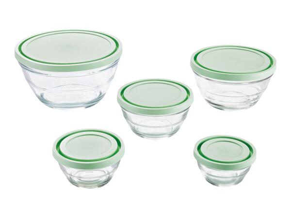Livarno Home Green Glass Bowl Set - 5 Pack