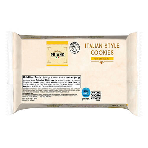 Lemon Creame Italian Style Cookies, 7.05 oz