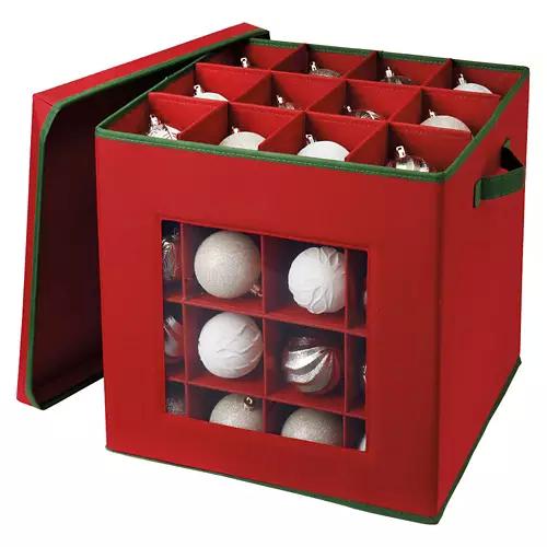 Holiday Ornament Storage Box, Red