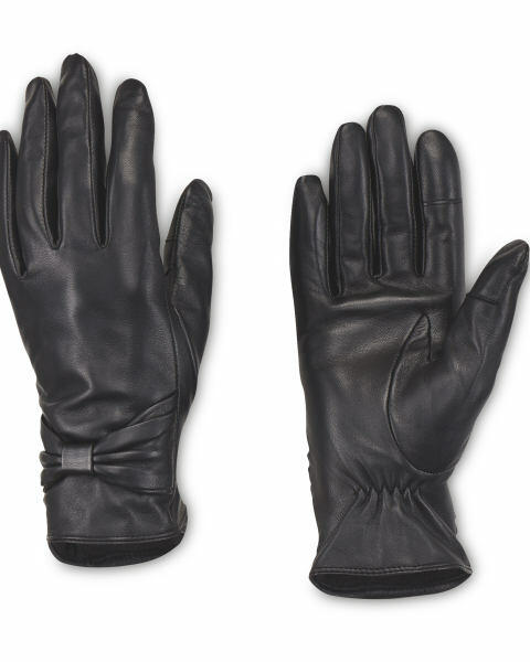 Avenue Ladies' Bow Leather Gloves