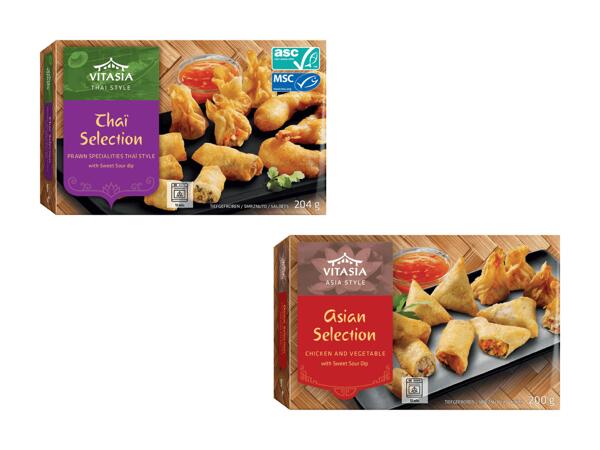 Sélection de snacks asiatiques