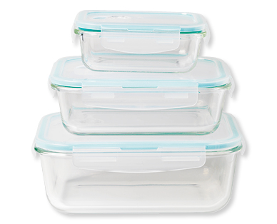 Lot de boîtes hermétiques en verre, 3 pièces