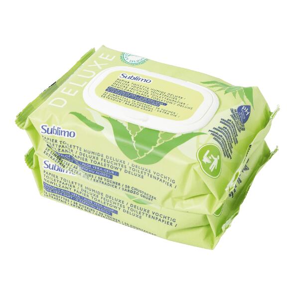 SUBLIMO(R) 				Lingettes de toilette humides deluxe