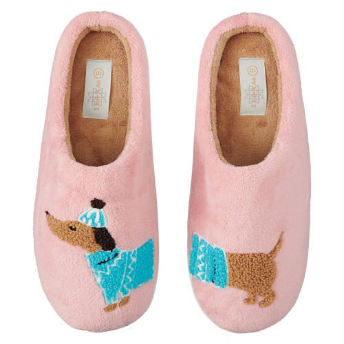 Ladies Novelty Slippers - Dog, 8