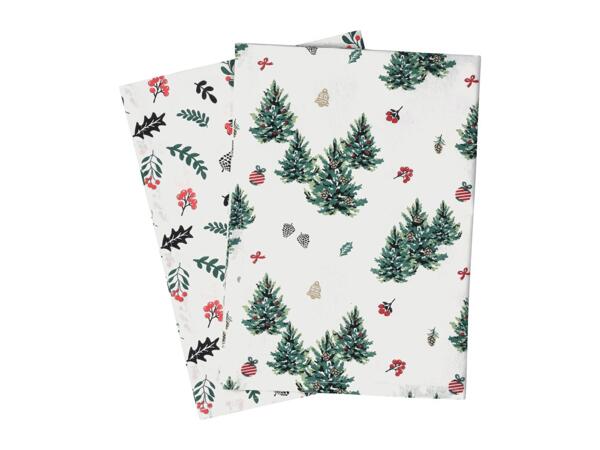 Livarno Home Christmas Tea Towels With Fir Trees Pattern - Pack of 2
