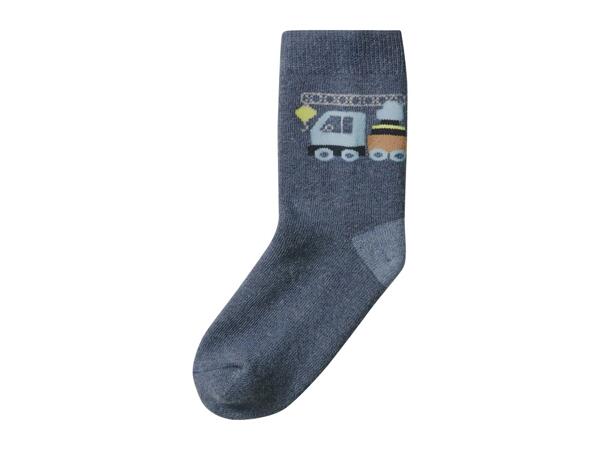 Lupilu Kids' Thermal Socks with Vehicle Design - 5 Pairs