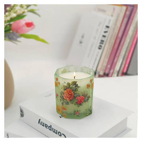 Floral Glass Scented Candle - Gardenia