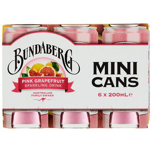 Pink Grapefruit Mini Cans 6 Pack 200ml