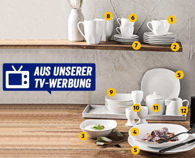 CROFTON(R) Porzellan Starter-Set, 62-teilig