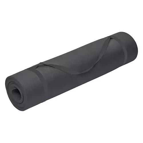Roll-Up Fitness Mat with Carry Strap, Black
